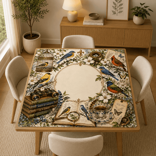 Vintage Birdwatcher's Society Mahjong Mat - Splash Of Mahj And Color Co.
