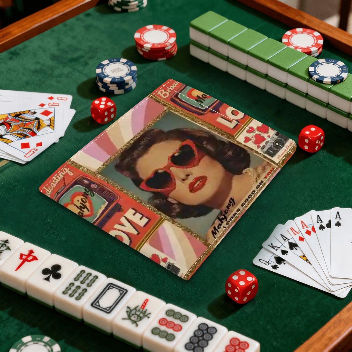 The Era Of Mahjong Looks Good On You 4 Mahjong Card Holder with Line Finder - Splash of Color Co.