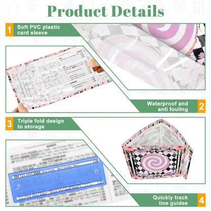 Harlequin Romance Floral Preppy 4 Mahjong Card Holder with Line Finder - Splash of Color Co.