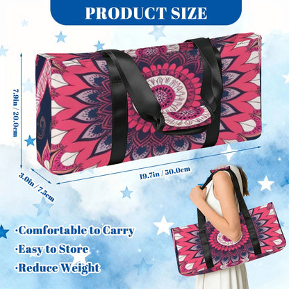 Boho Mandala, Pink, Purple Mahjong Rack And Tile Bag Set - Splash of Color Co.