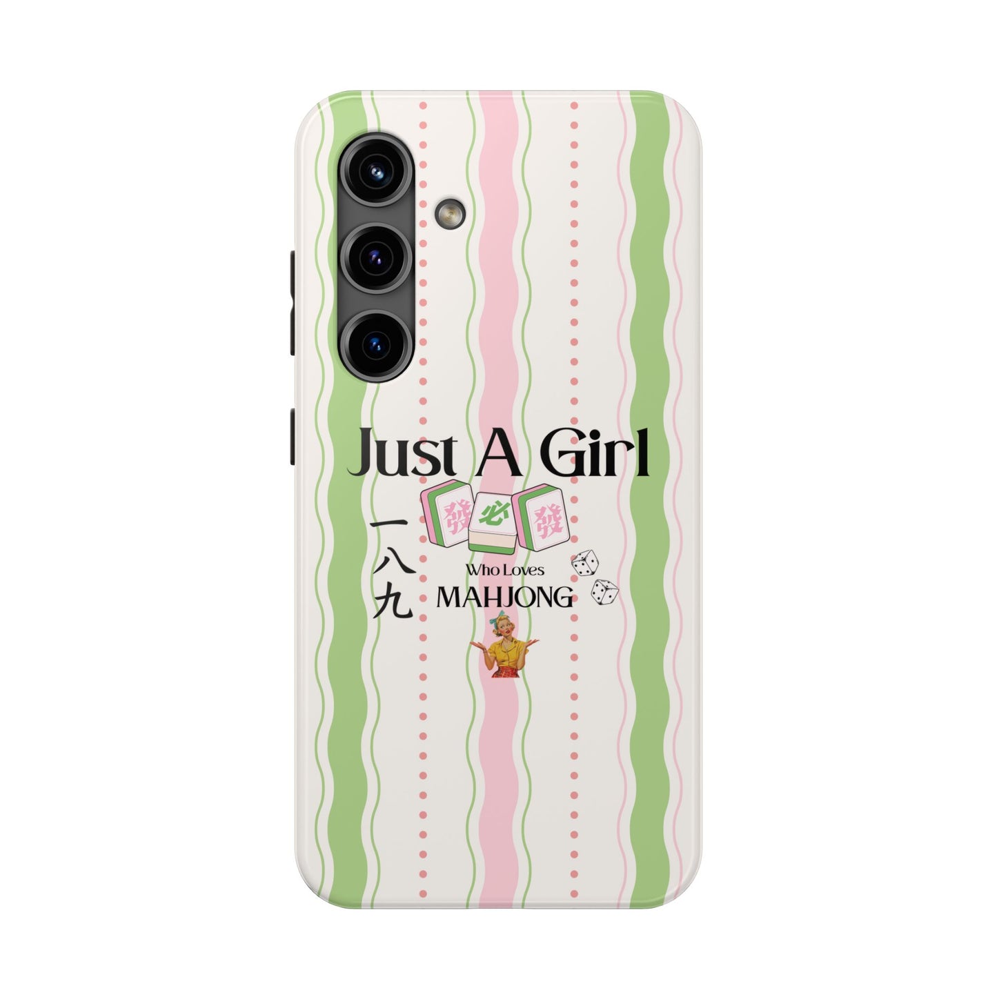 Just A Girl Who Loves Mahjong Phone Case | Mahjong Tiles Pattern - Splash of Color Co.