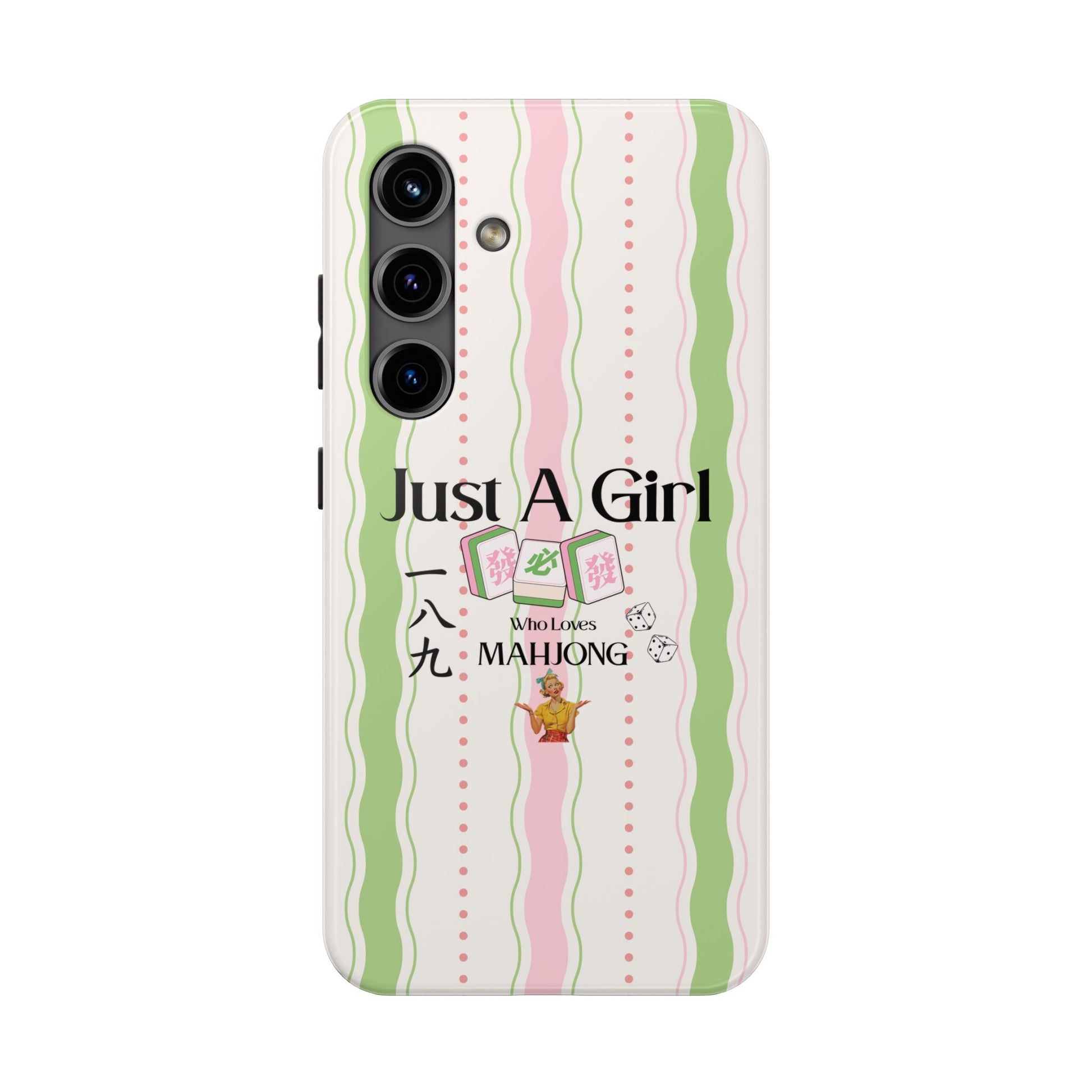 Just A Girl Who Loves Mahjong Phone Case | Mahjong Tiles Pattern - Splash of Color Co.