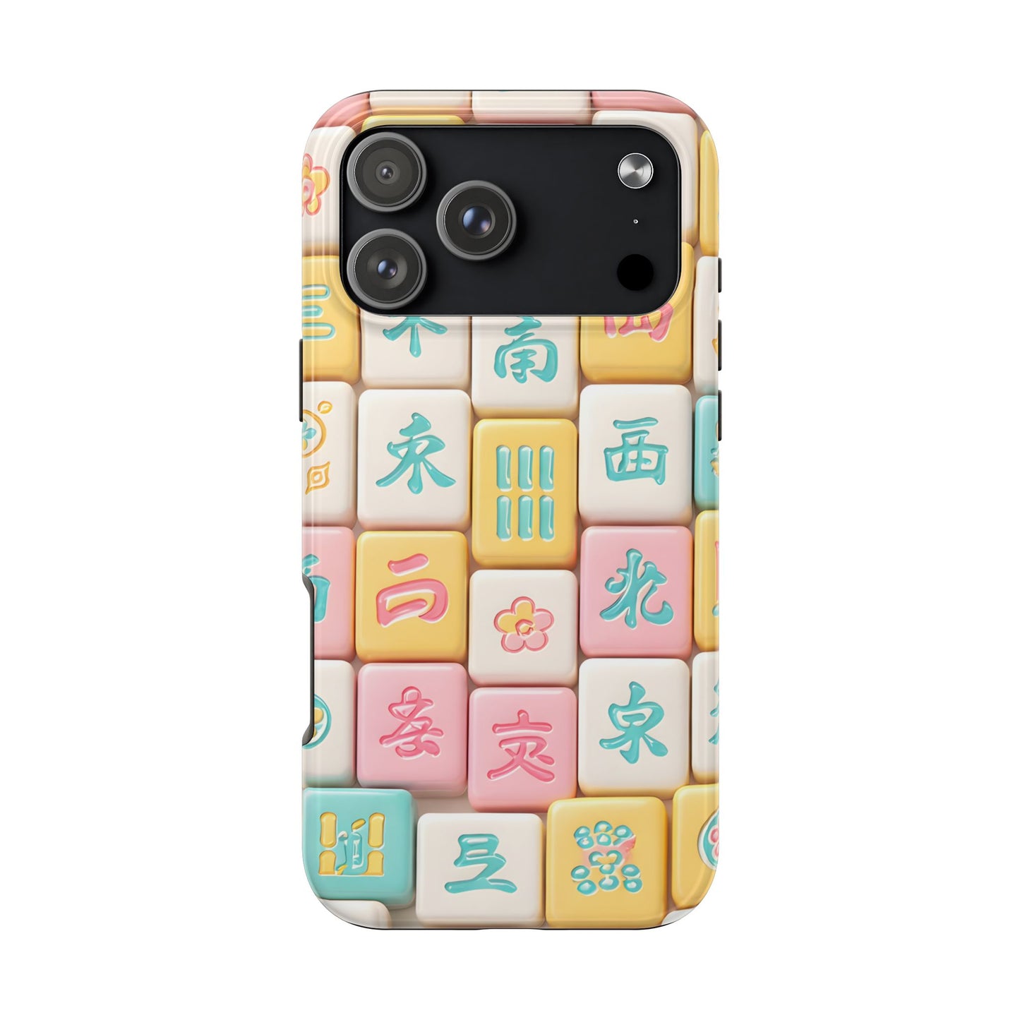 Pastel Mahjong Tile Phone Case | Cute Asian Game Pattern, Durable Protective Case - Splash of Color Co.