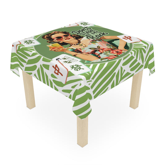 Funny Mahjong, Don't Stare At My Rack, Vintage Tropical Tablecloth  For Mahjong Game Night Mom Mahjongg Gift