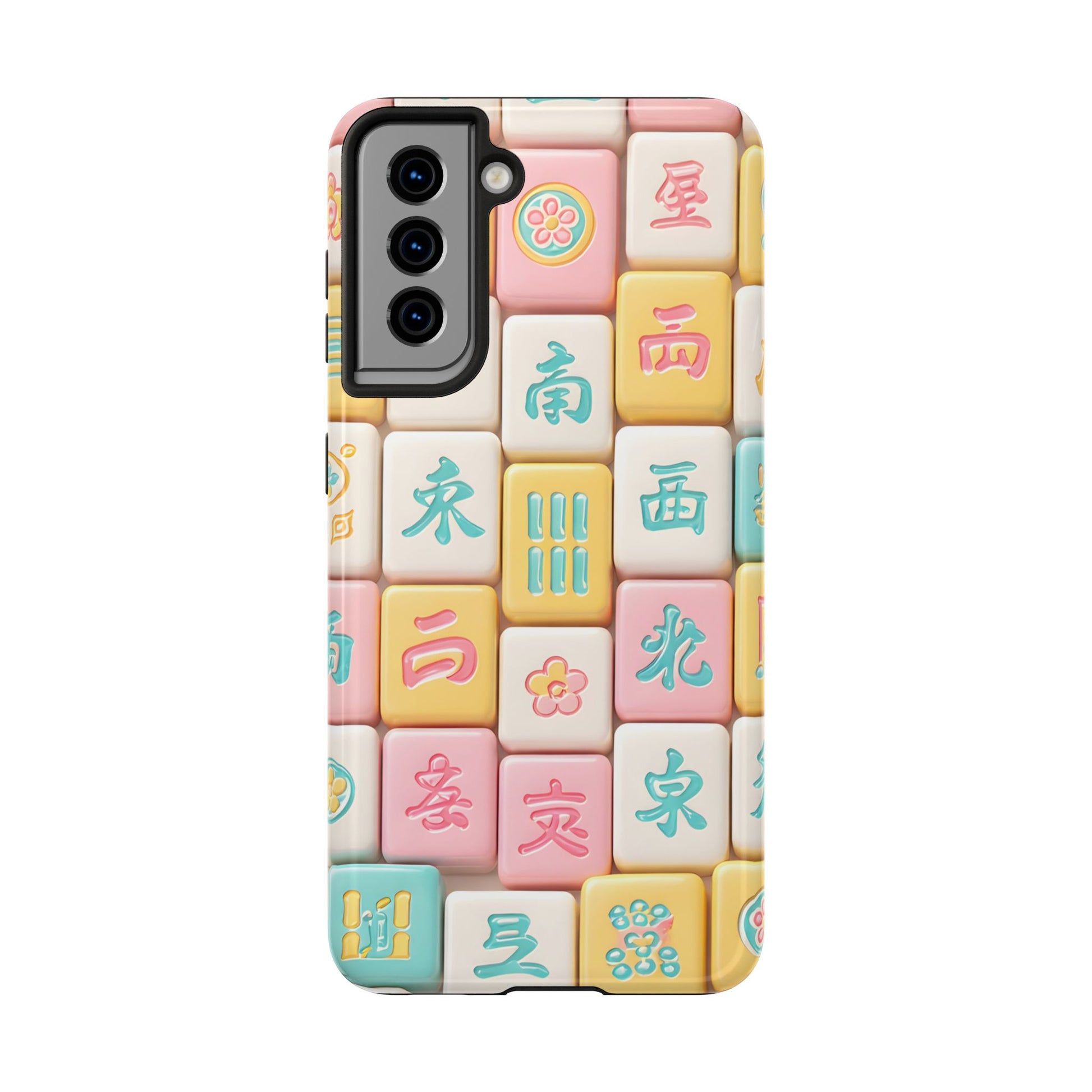 Pastel Mahjong Tile Phone Case | Cute Asian Game Pattern, Durable Protective Case - Splash of Color Co.