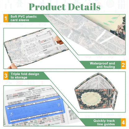 Art Deco Floral Designed 4 Mahjong Card Holder with Line Finder - Splash of Color Co.