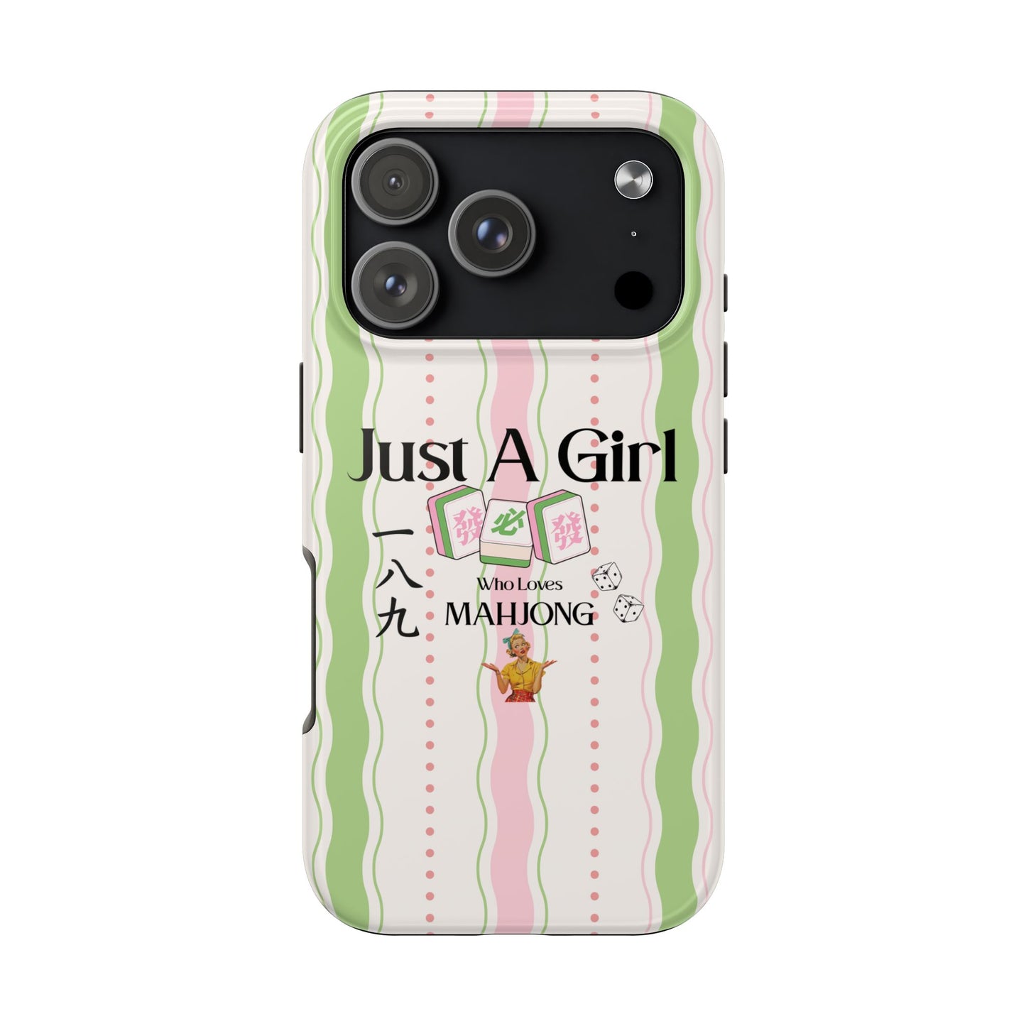 Just A Girl Who Loves Mahjong Phone Case | Mahjong Tiles Pattern - Splash of Color Co.