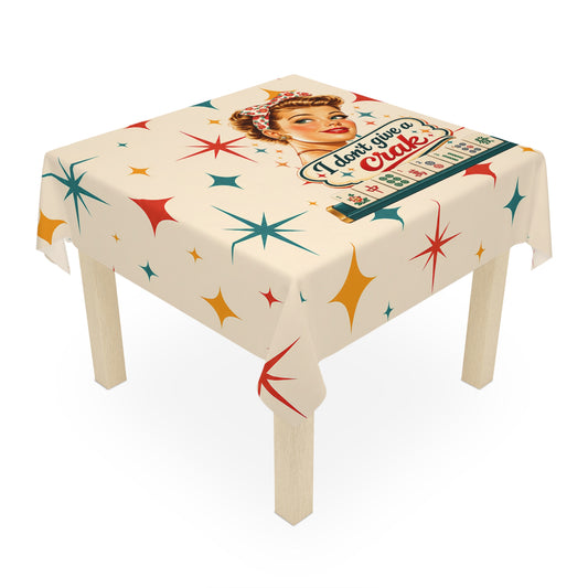Funny Mahjong Tablecloth — “I Don’t Give a Crak” Vintage Pin-Up Game Night Table Cover - Splash Of Mahj And Color Co.