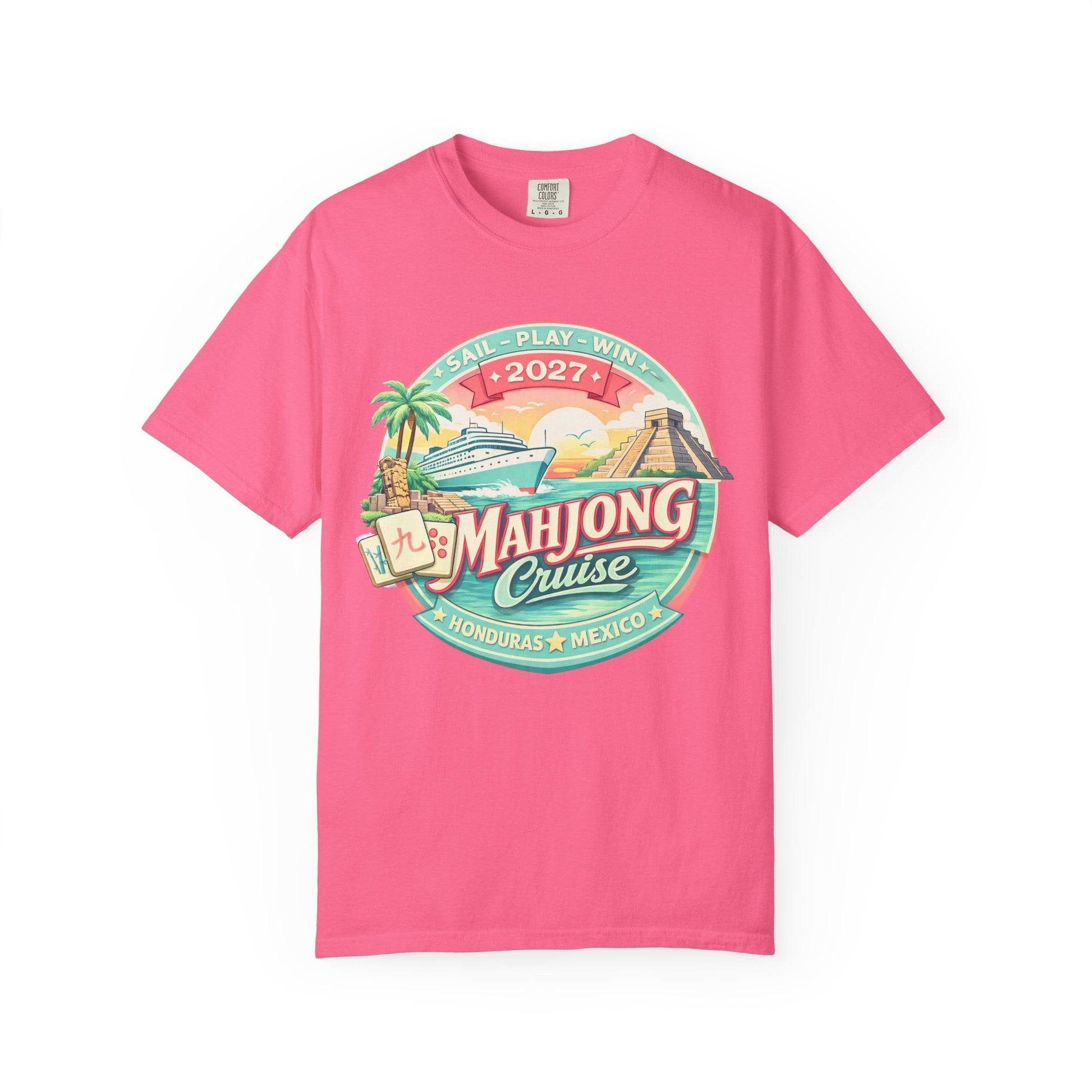 Mahjong Cruise 2027 T-Shirt — 2027 Mexico & Honduras Vintage Cruise Tee - Splash of Color Co.