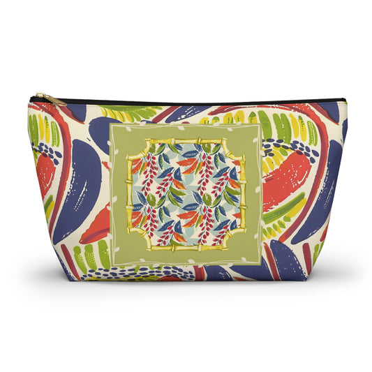 Vibrant Floral Heritage Mahjong Accessory Pouch, Makeup Bag, Travel Organizer, Gift for Her, Summer Essentials, Boho Style