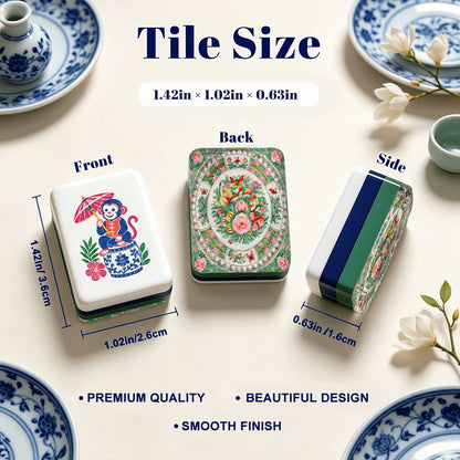 Famille Rose Chinoiserie Chic American Mahjong Tiles And Carry Case - Splash Of Mahj And Color Co.