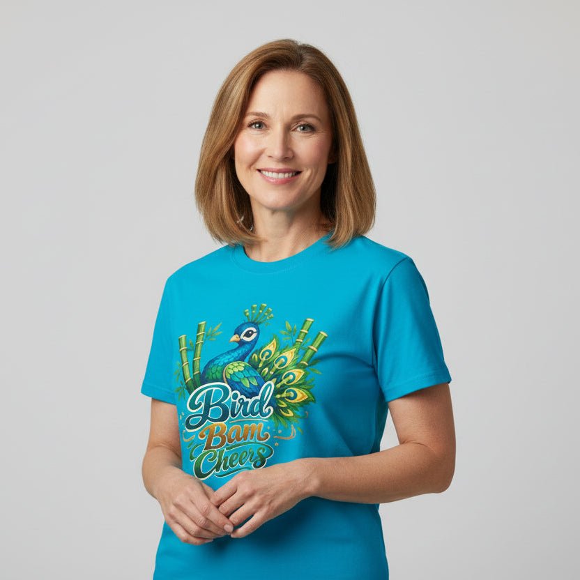 Bird Bam Cheers Peacock Mahjong Graphic T-Shirt - Splash of Color Co.