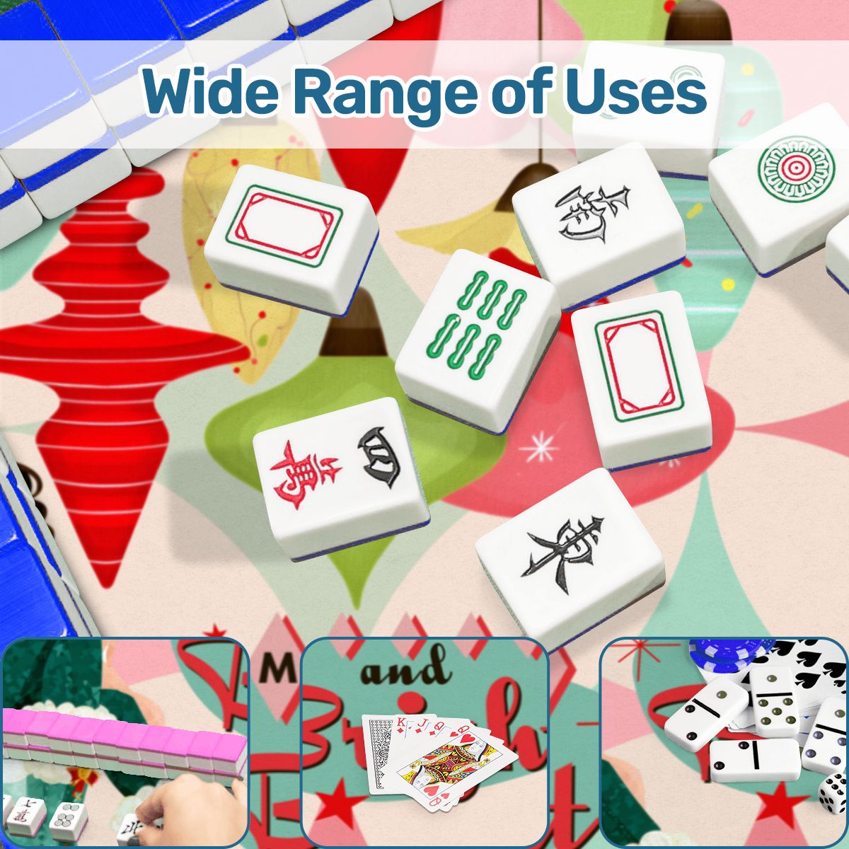 Very Merry Nostalgic Christmas Round Mahjong Mat