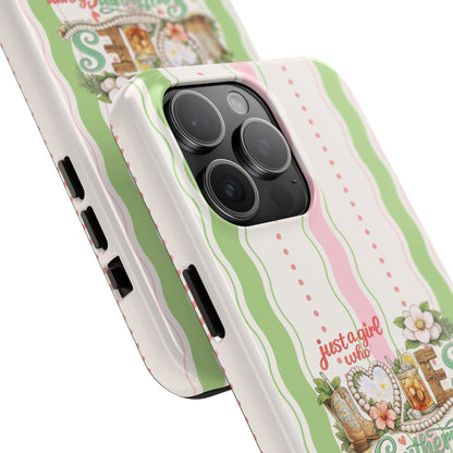 Just a Girl, Who Loves Southern Charm and Mahjong Preppy Pastel Phone Cases - Splash of Color Co.