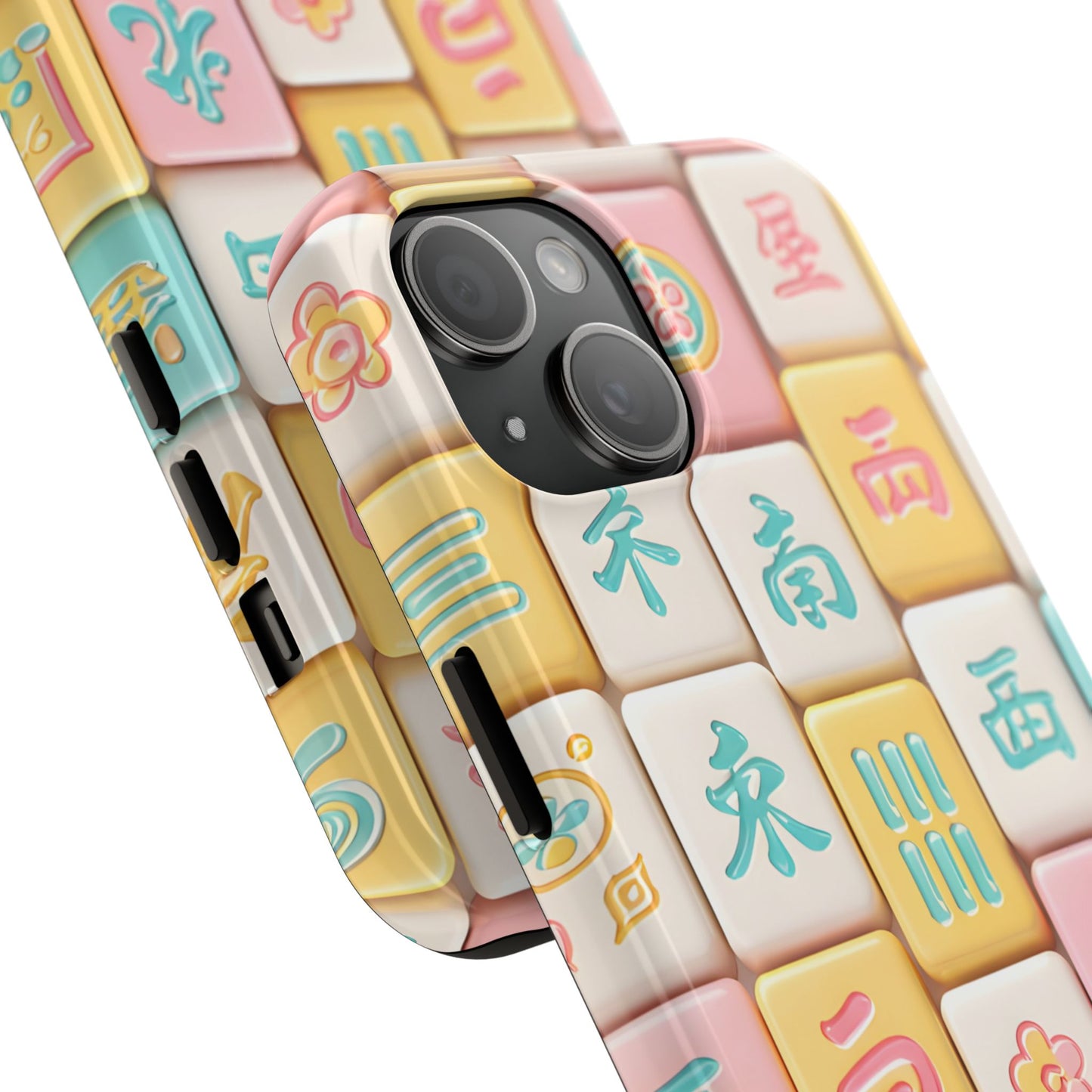 Pastel Mahjong Tile Phone Case | Cute Asian Game Pattern, Durable Protective Case - Splash of Color Co.
