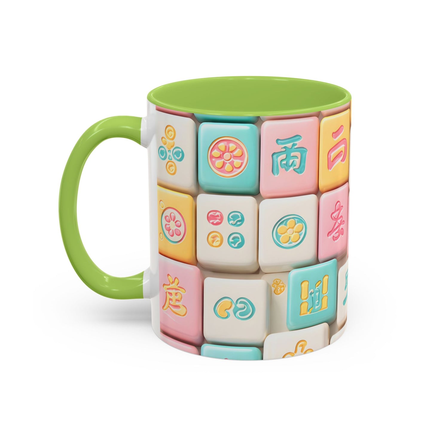 Pastel Mahjong Tile Pattern Mug | Accent Coffee Mug - Splash of Color Co.