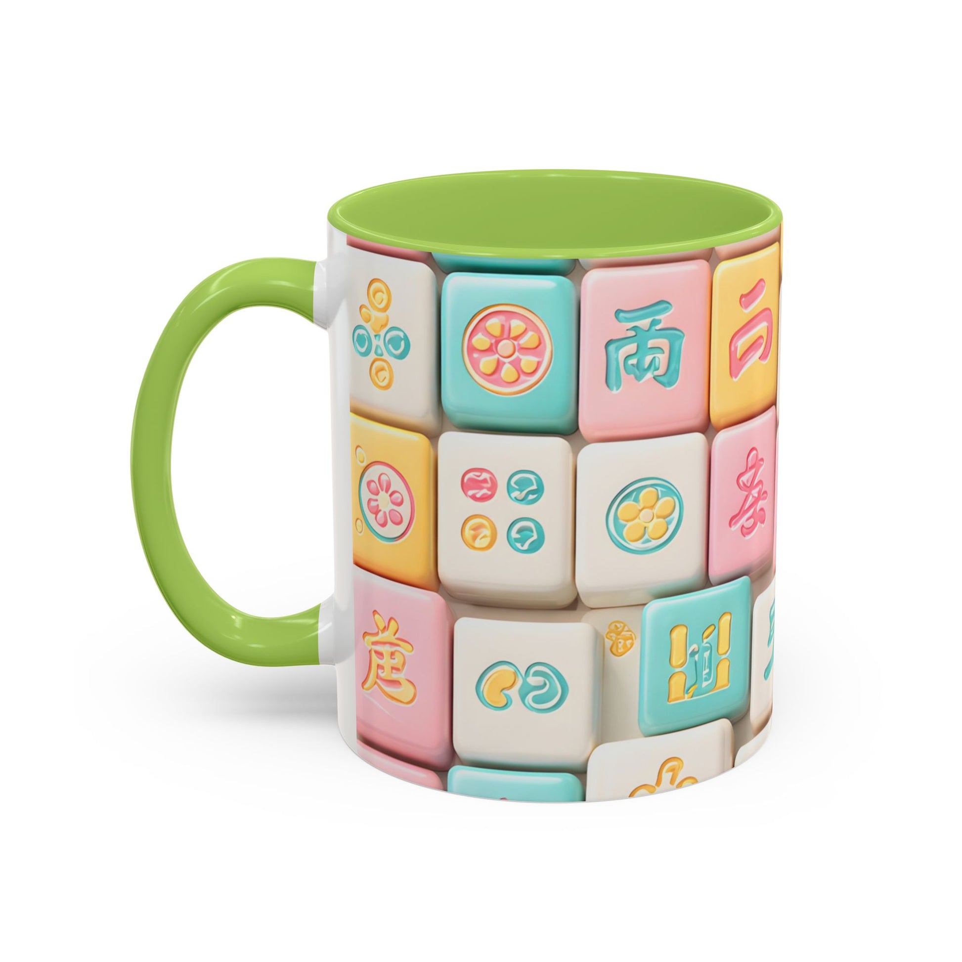 Pastel Mahjong Tile Pattern Mug | Accent Coffee Mug - Splash of Color Co.