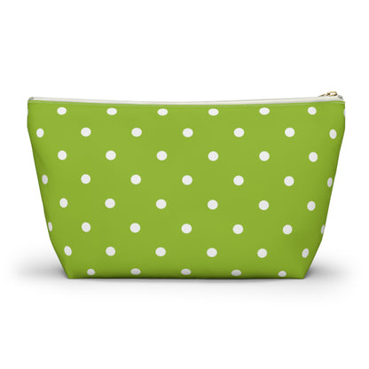 Whimsical Mahjong Tile Tote Pouch, Green Citrus Polka Dot One Bam Bird Colorful Bird Mahj Gift