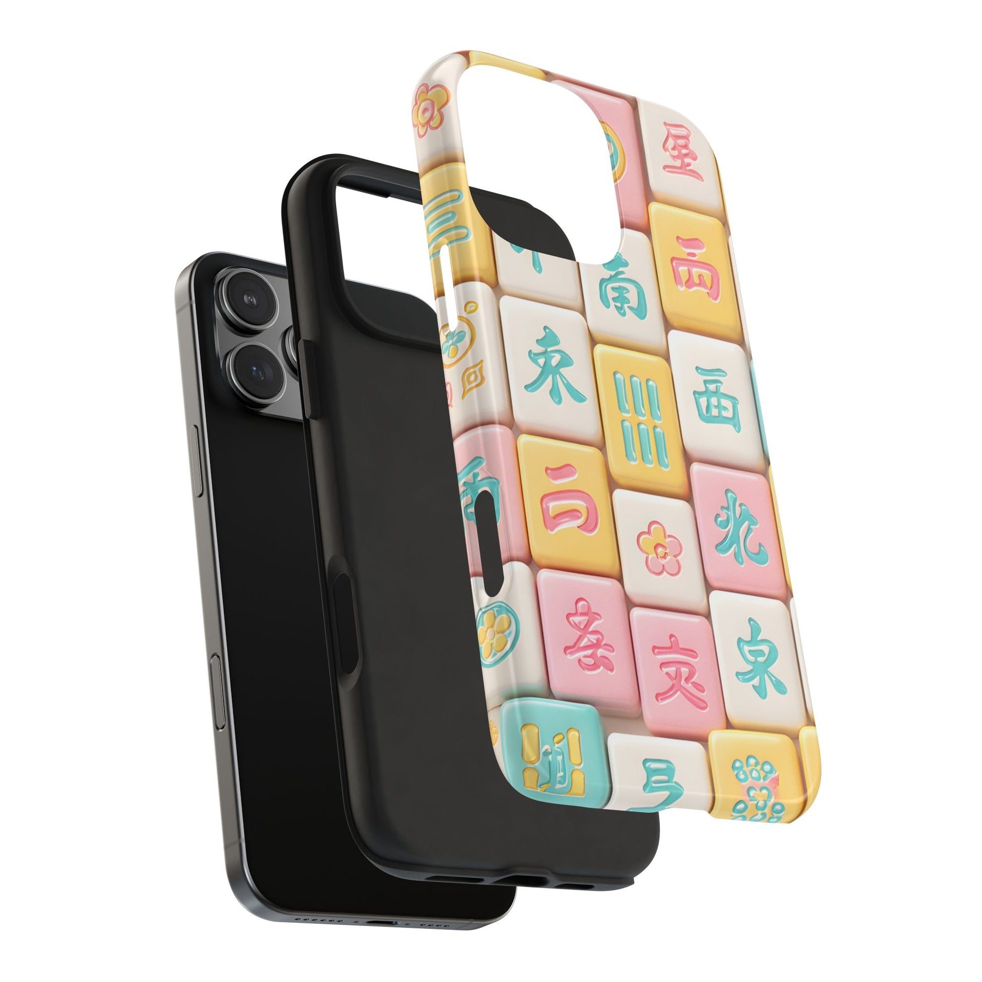 Pastel Mahjong Tile Phone Case | Cute Asian Game Pattern, Durable Protective Case - Splash of Color Co.
