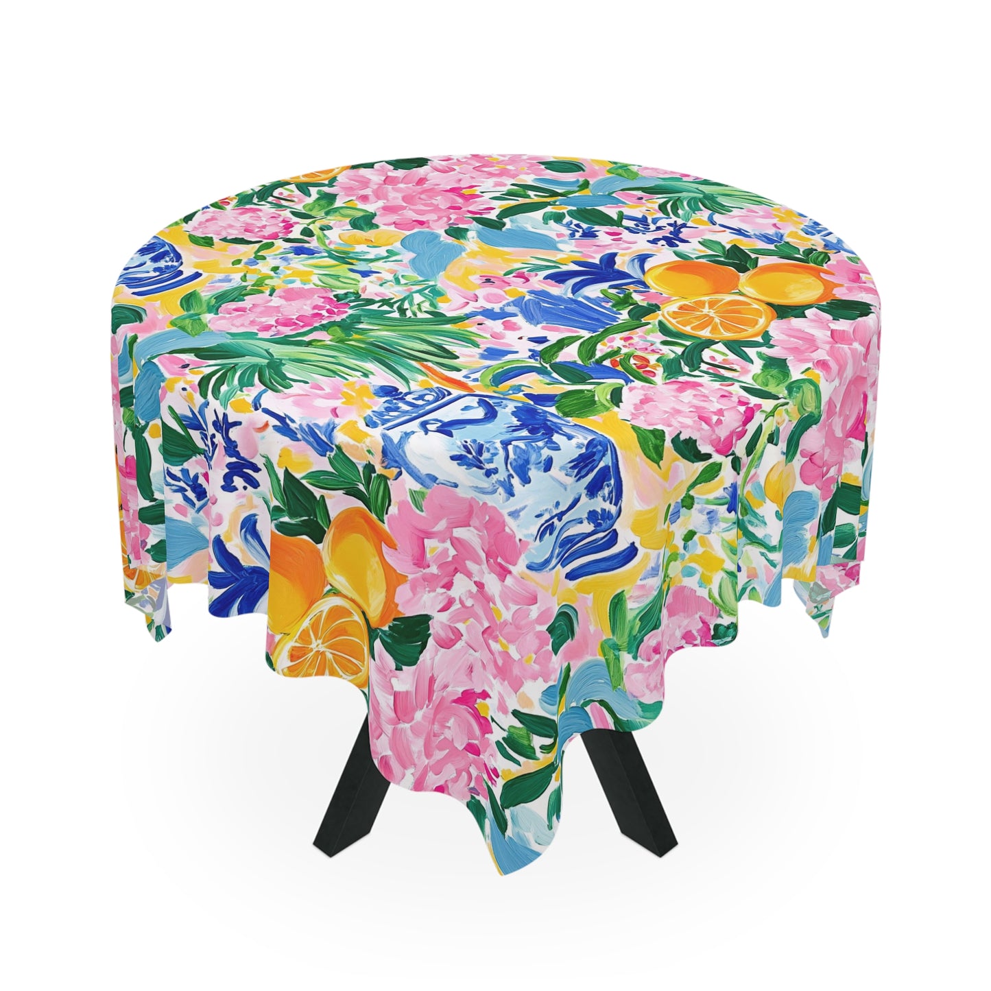 Mahjong Chinoiserie Colorful Floral Tablecloth - Splash of Color Co.