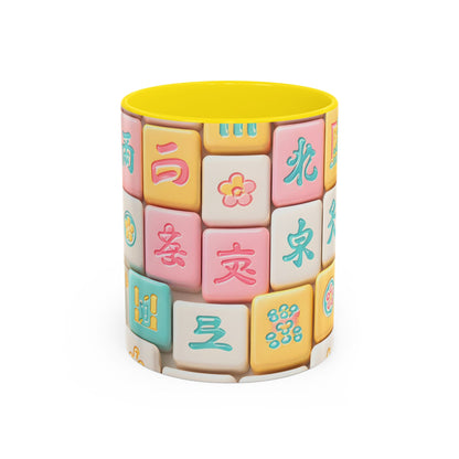 Pastel Mahjong Tile Pattern Mug | Accent Coffee Mug - Splash of Color Co.