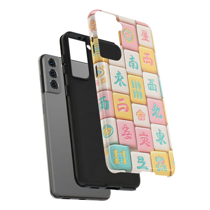 Pastel Mahjong Tile Phone Case | Cute Asian Game Pattern, Durable Protective Case - Splash of Color Co.