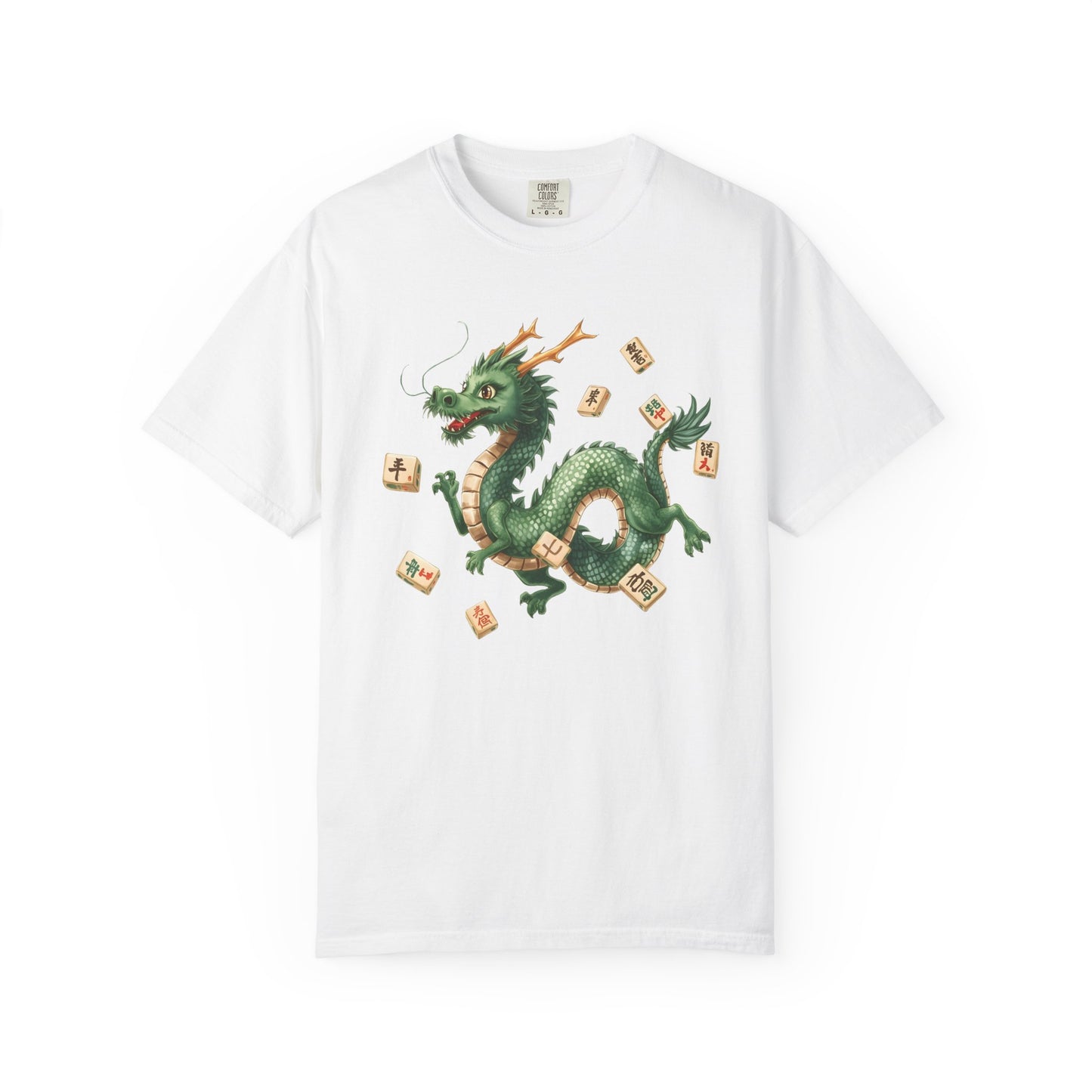 Mahjong Dragon T-Shirt — Vintage Green Dragon Mahjong Tiles Tee - Splash of Color Co.