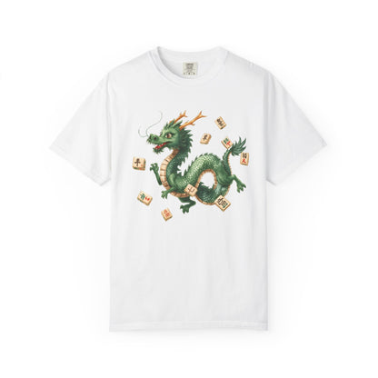 Mahjong Dragon T-Shirt — Vintage Green Dragon Mahjong Tiles Tee - Splash of Color Co.