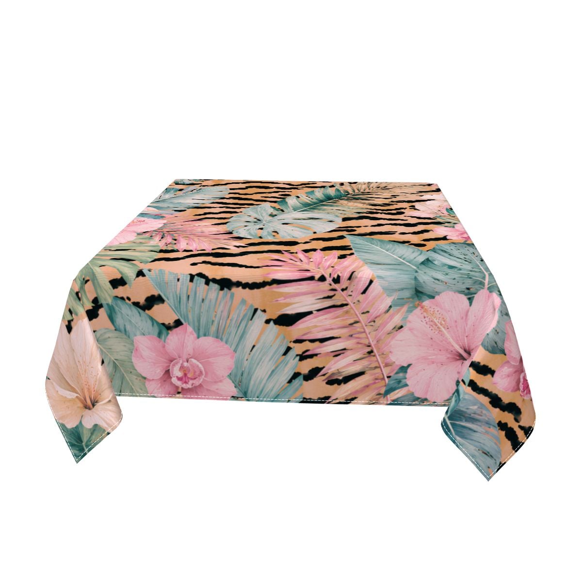 Jungle Tiger'es Square Mahjong Tablecloth Dining Cover - Splash Of Mahj And Color Co.