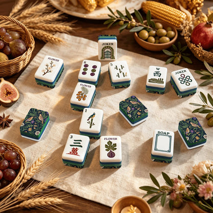 William Morris Arts And Crafts Botanical American Mahjong Tiles With Carry Case
