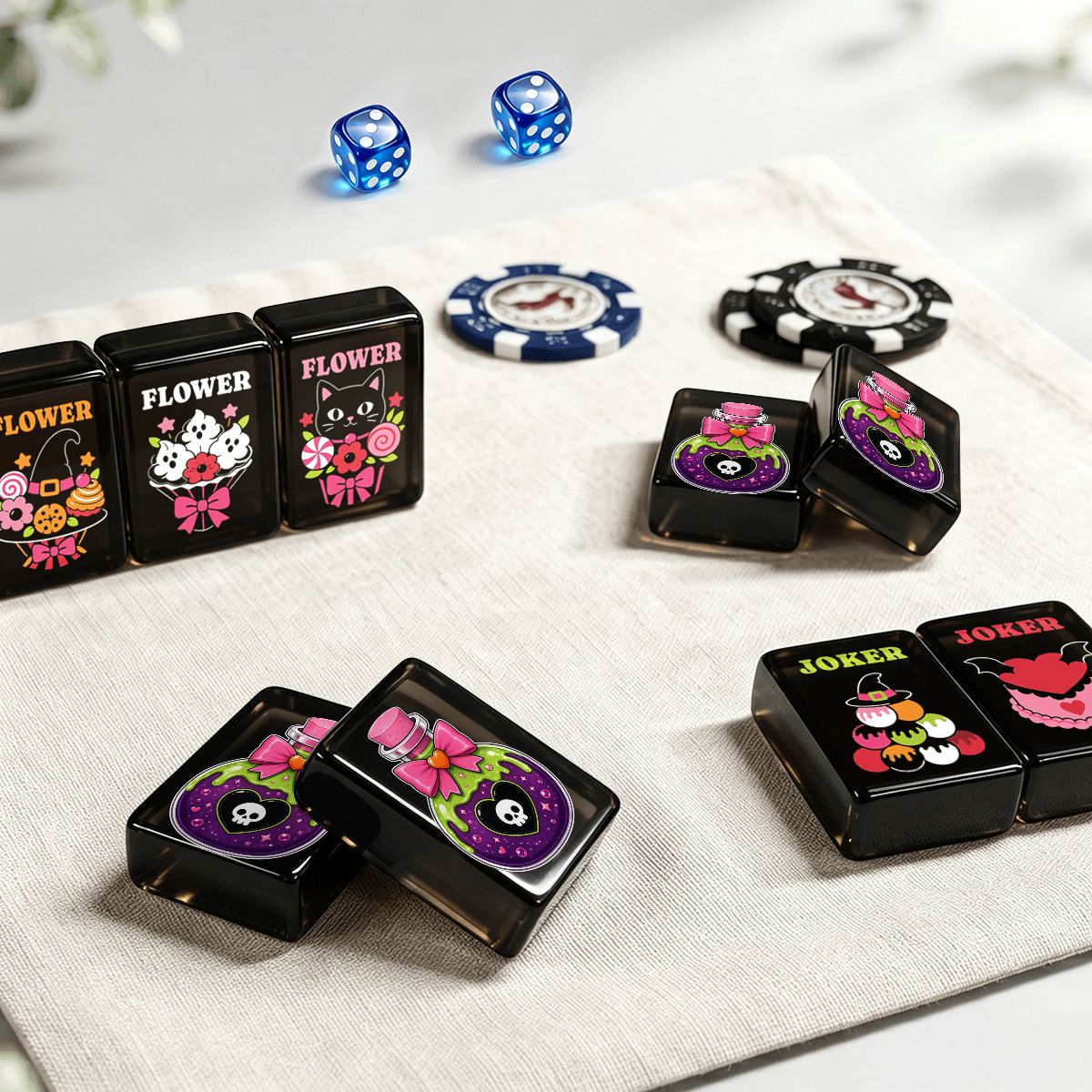 Love Potion Gothic Dessert Halloween Mahjong Tiles And Carry Case