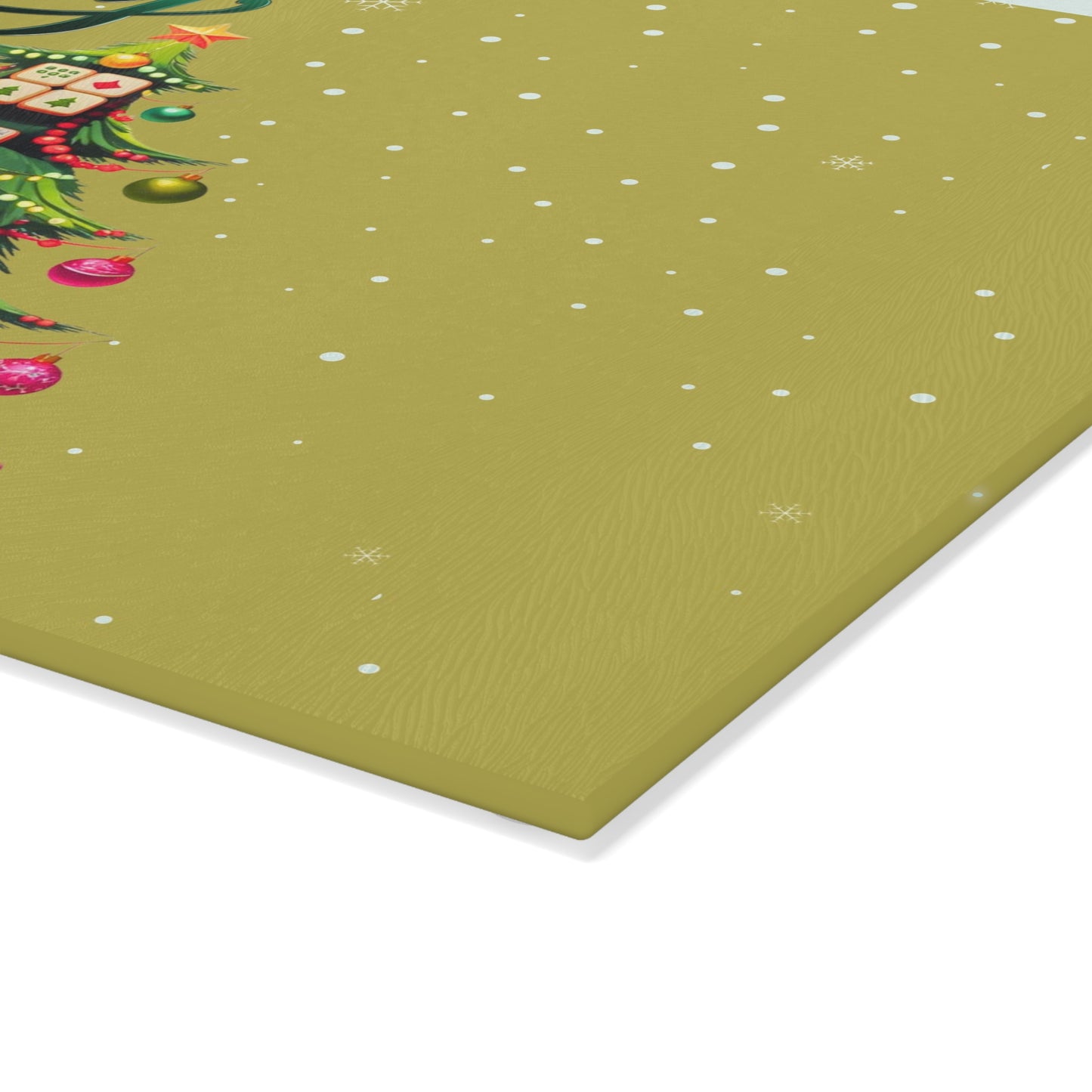 Mahjong Christmas Jolly Santa Merry Mahj Serving Cutting Board