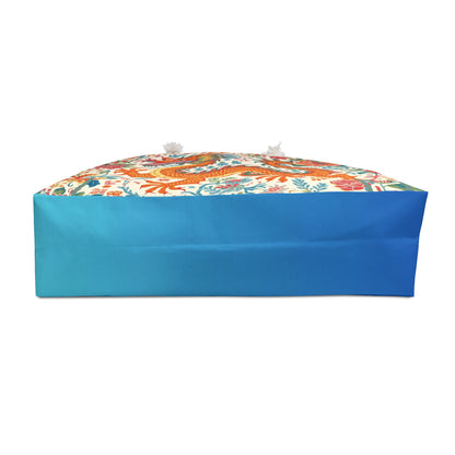 Majestic Dragon Floral Weekender Bag — Vintage Oriental Travel Tote - Splash of Color Co.