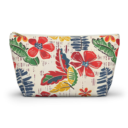 Mahjong Tile Tote Bag, Heritage Flower Tropical Preppy Accessory Pouch