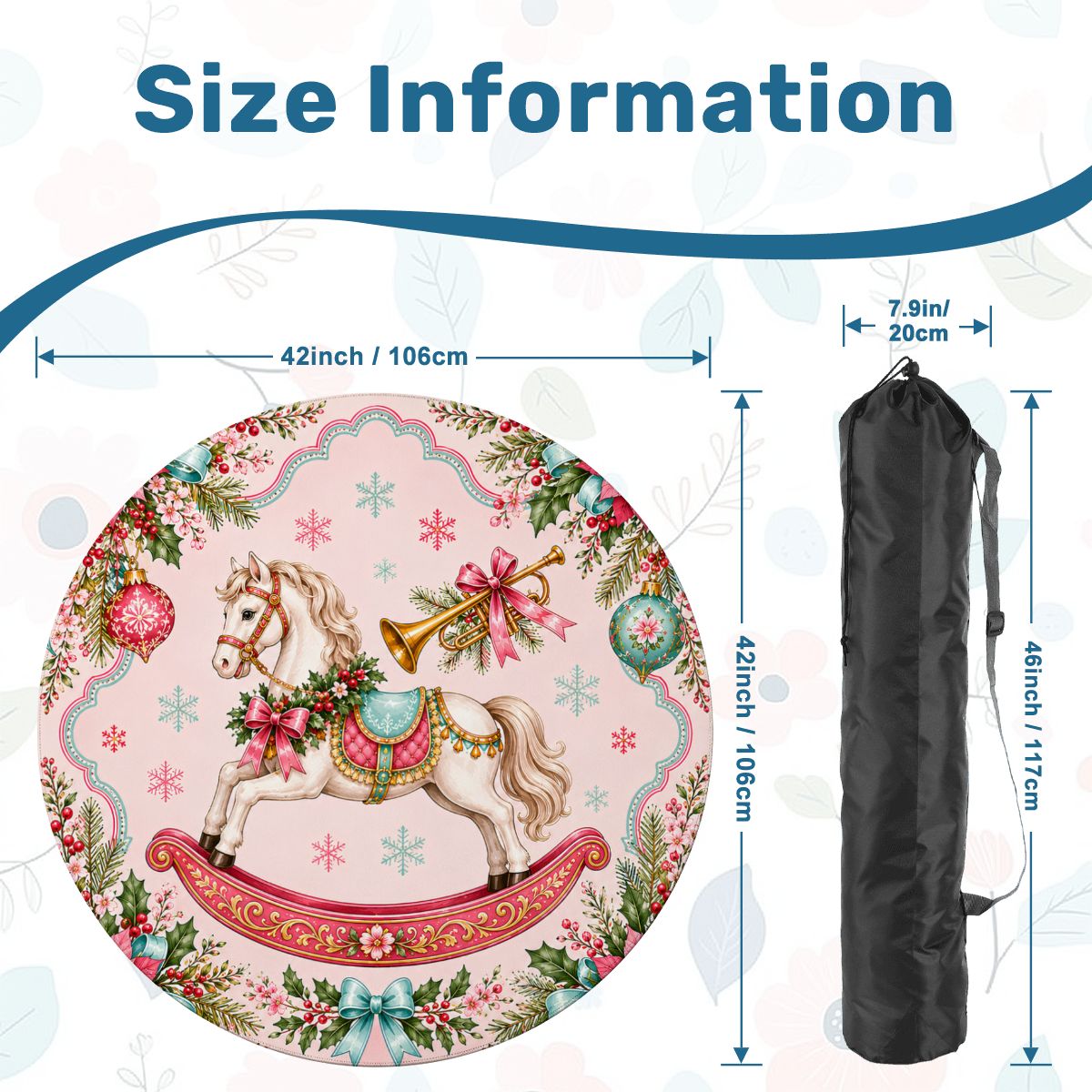 Magical Christmas Rocking Horse Round Mahjong Mat