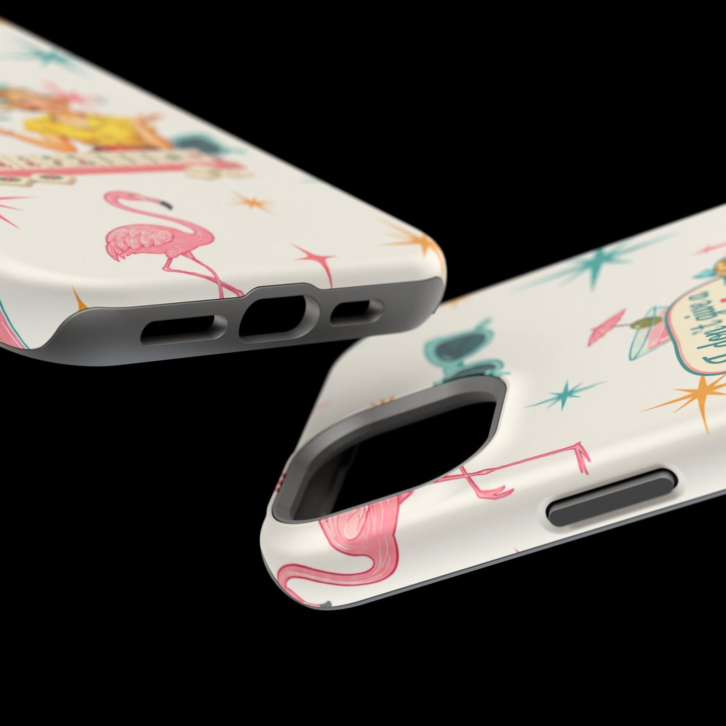 Funny Mahjong Tropical Flamingo Phone Case — “I Don’t Give a Crak” Magnetic Impact-Resistant Case