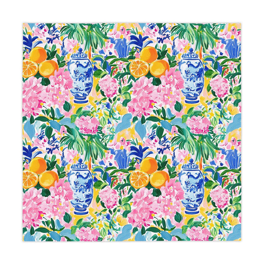 Vibrant Asian Chinoiserie Floral Tablecloth for Colorful Dining Spaces - Splash of Color Co.