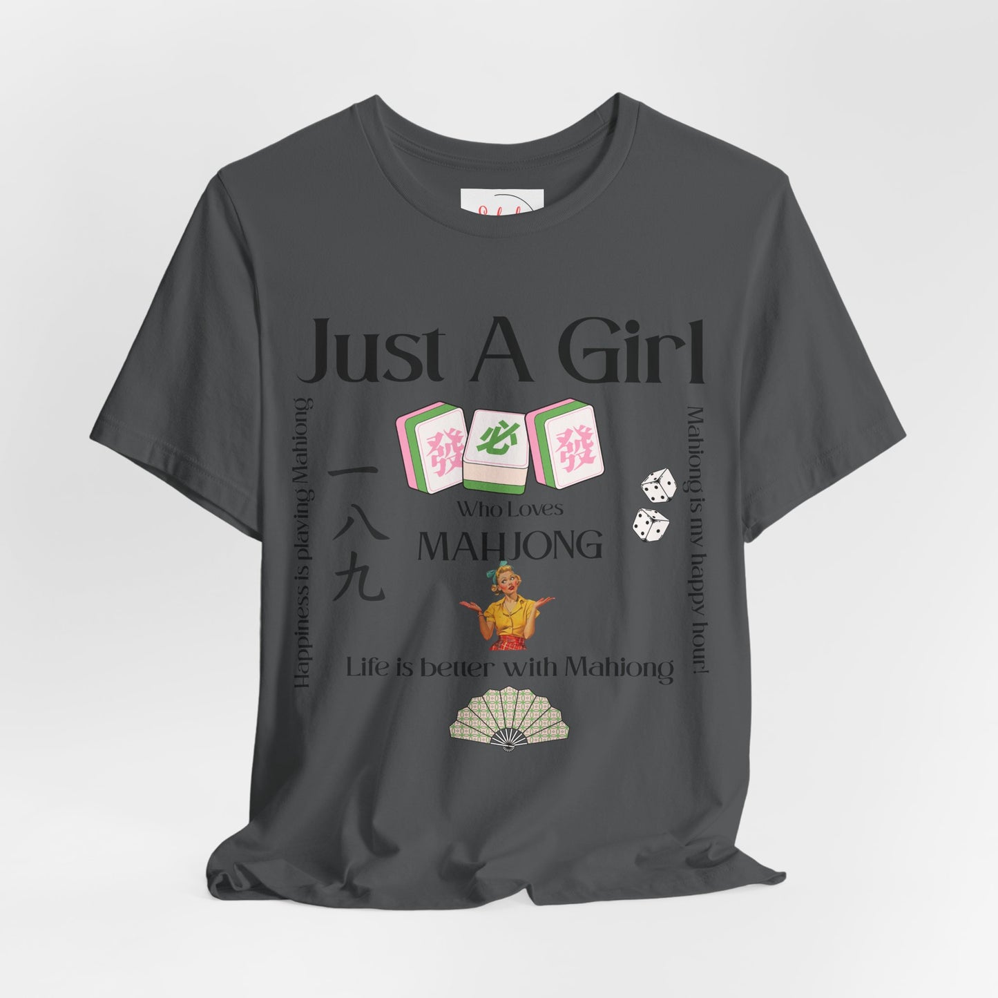 Just A Girl Who Loves Mahjong T-Shirt | Mahjong Tiles, Fan Graphic - Splash of Color Co.