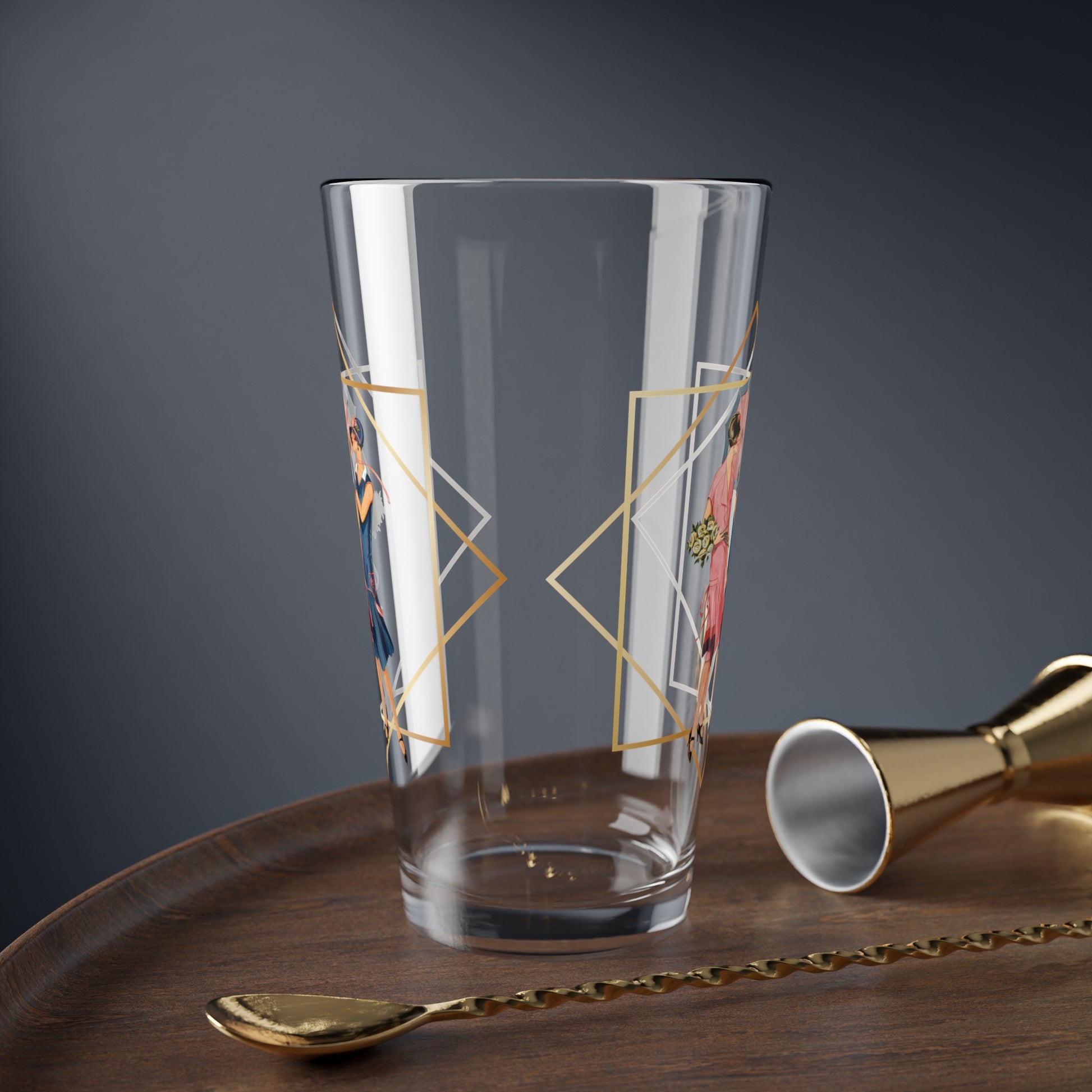 Vintage 1920s Flapper Cocktail Mixing Glass — 16oz Art Deco Bar Glass - Splash of Color Co.