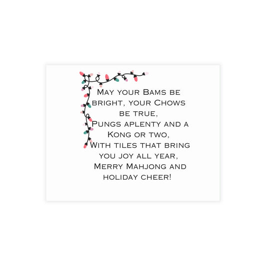 Festive Merry Mahjong Postcard Christmas Card Bundle | Holiday Greetings for Players | Fun Gift for Friends & Family, Mahjong Enthusiasts, Christmas