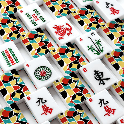 The Modmaxcentric Geometric American Mahjong Tiles And Carry Case - Splash Of Mahj And Color Co.