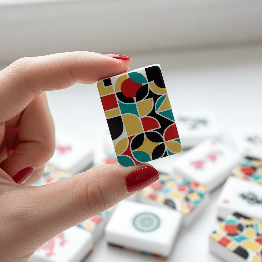 The Modmaxcentric Geometric American Mahjong Tiles And Carry Case - Splash Of Mahj And Color Co.