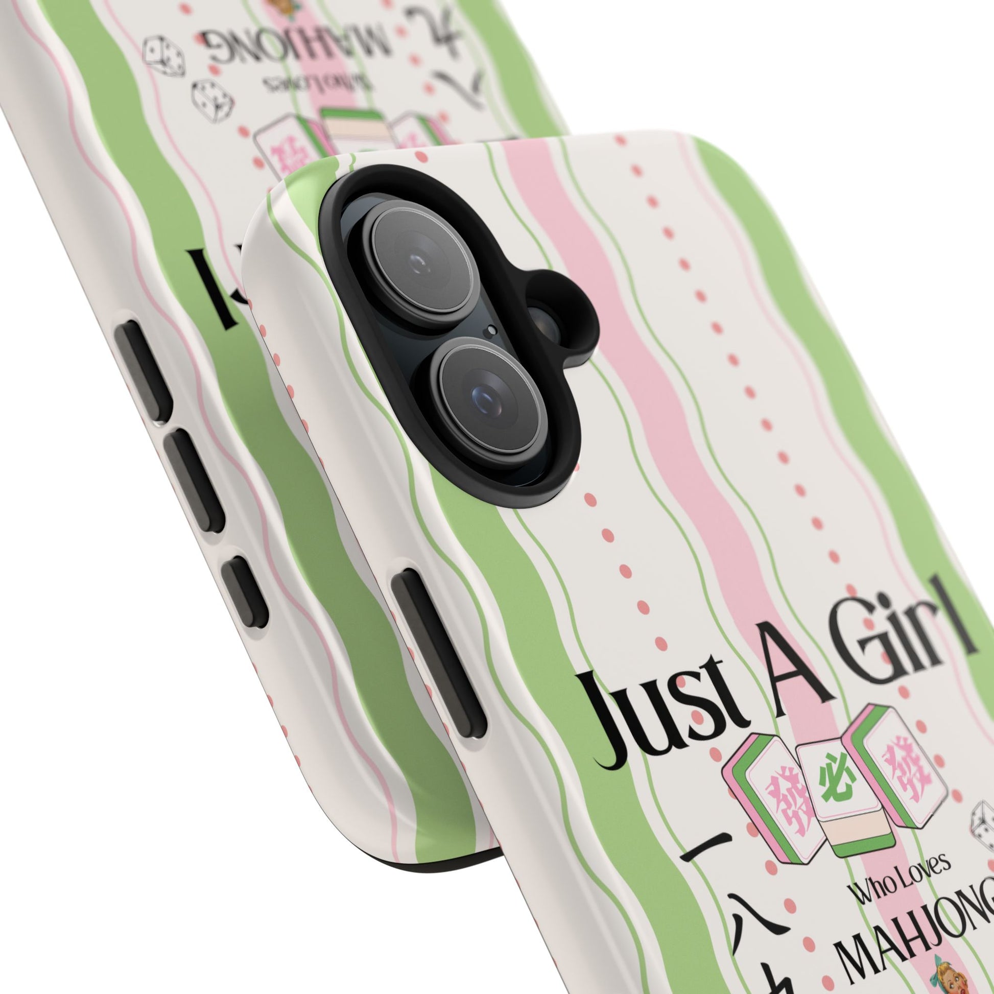 Just A Girl Who Loves Mahjong Phone Case | Mahjong Tiles Pattern - Splash of Color Co.
