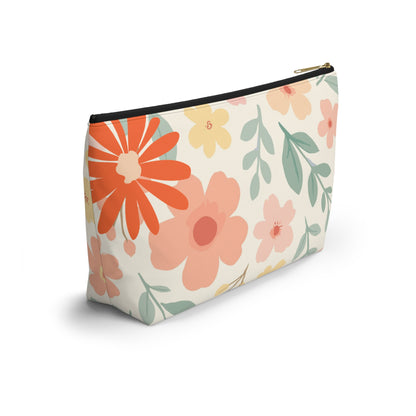 Mahj On The Run Floral Designed Tile Accessory Pouch - Splash of Color Co.