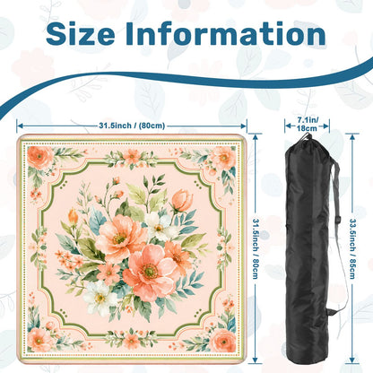 Poppy And Jade Soft Watercolor Mahjong Mat - Splash Of Mahj And Color Co.