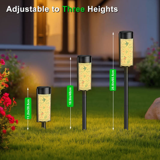 Asian Zen Garden Mahjong Lover, Pastel Tiles, Floral Outdoor Solar Lights