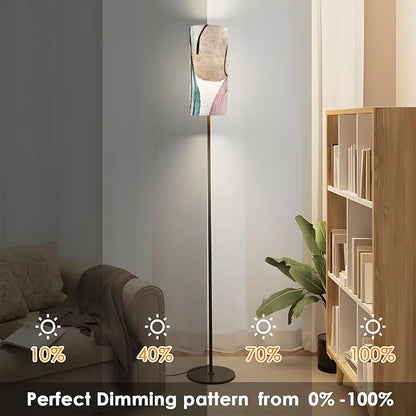 Boho Floor Lamp Bohemian Blush Pink Beige Abstract  Modern Standing Lamp