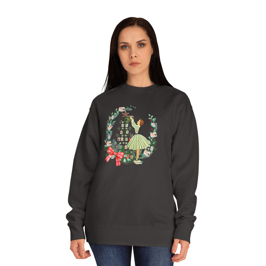 Mahjong Christmas Sweater, Vintage Holiday Wreath Sweatshirt, Books And Mahj Festive Apparel - Splash of Color Co.