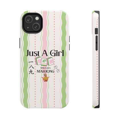 Just A Girl Who Loves Mahjong Phone Case | Mahjong Tiles Pattern - Splash of Color Co.