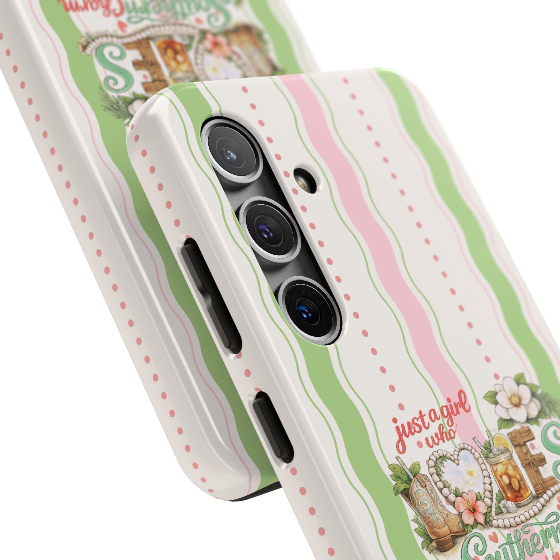 Just a Girl, Who Loves Southern Charm and Mahjong Preppy Pastel Phone Cases - Splash of Color Co.